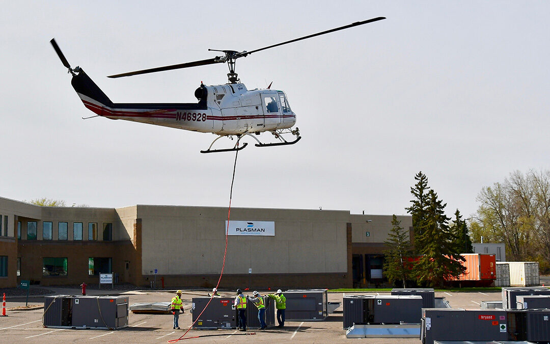 Get to the Choppa! Plasman Replaces 20 New Rooftop Units by Helicopter Assist to Beat the Heat this Summer